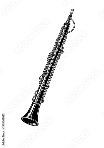 English Horn Silhouette Woodwind Musical Instrument Vector Icon