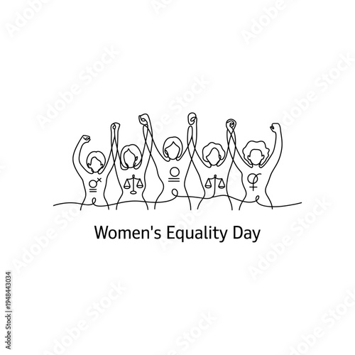Women equality day empowerment protest raised fist illustration on transparent background