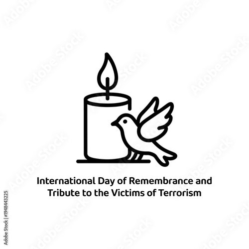 International day remembrance tribute victims terrorism candle dove
