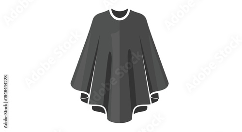 Professional dark grey hair styling cape, designed for client protection during haircuts and treatments, an essential barber and salon tool.