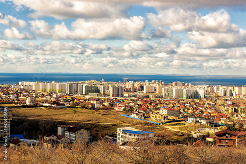Panoramic view from above of the city of Anapa