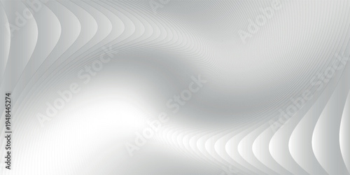 Monochrome waves with transparent vertical layering and soft opacity shifts. Abstract distorted glass effect, minimal and textured in grayscale palette. Vector illustration for futuristic design