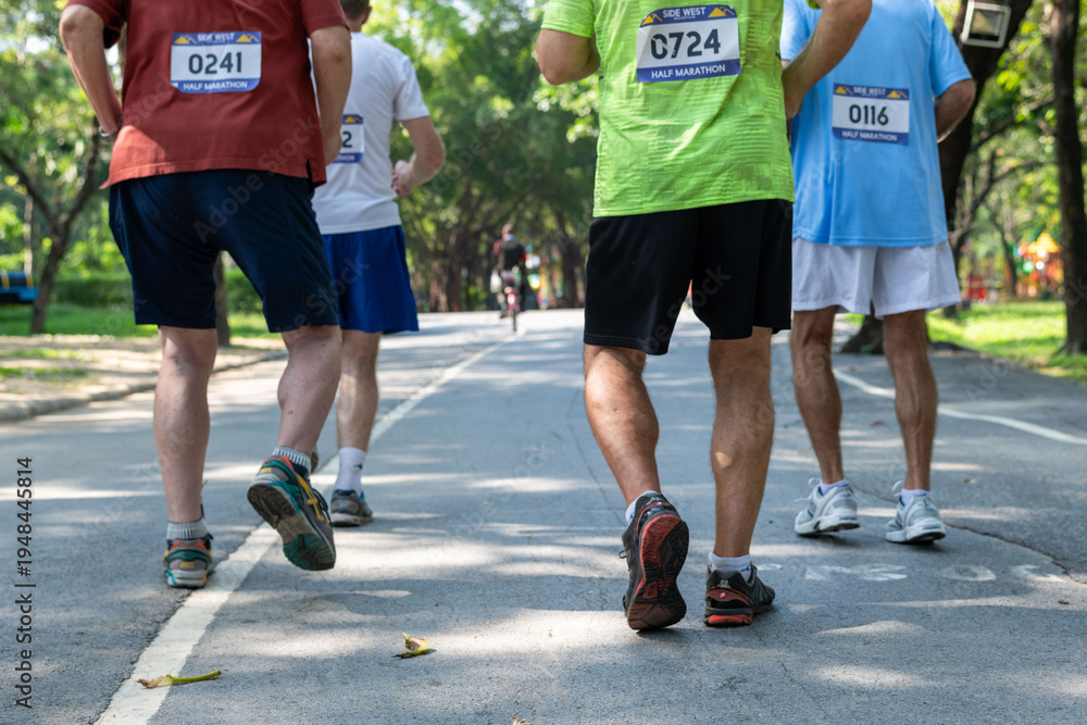 Fototapeta premium Marathon runners in park