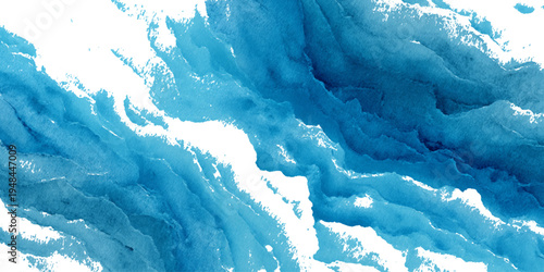 Abstract blue sea watercolor texture background with flowing ocean waves and soft turquoise liquid design.