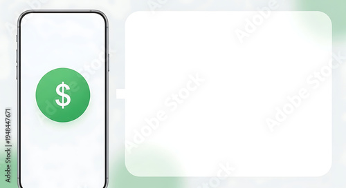 Abstract Fintech Technology Concept with a Dollar Sign on a Smartphone Screen