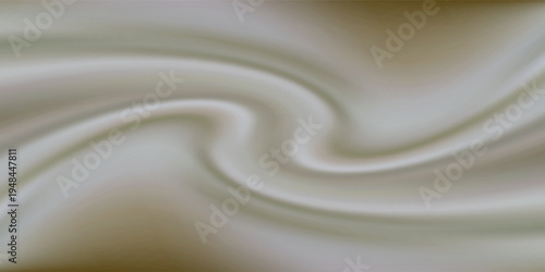 Texture of white yogurt, milk or cream surface. Abstract background with soft silk fabric, liquid yoghurt, dairy product or cosmetic creme, vector realistic illustration. 3D Illustration