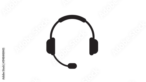 Headset with microphone icon symbolizing communication and customer support services with clear audio transmission for online conversations and calls.