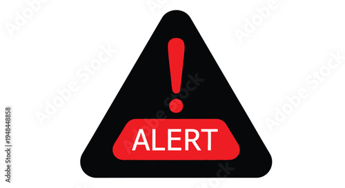 Black triangular warning sign with a red exclamation point and alert text