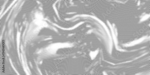 Black radial halftone circles. Dotted sound wave rings. Stippled epicenter, target, radar icon concept. Ripple concentric signal vibration element. Vector round dashed and dotted