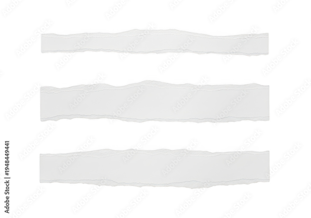 Fototapeta premium Three minimalist horizontal white stripes on a plain background isolated on transparent background, png