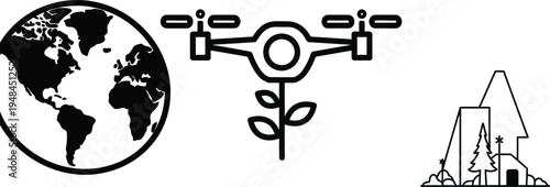 eco friendly technology icons