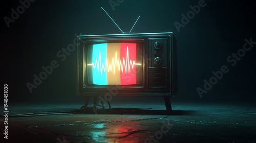 Wallpaper Mural animation of a tube television with a no signal screenv Torontodigital.ca