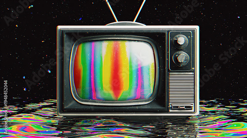 Wallpaper Mural animation of a tube television with a no signal screenv Torontodigital.ca