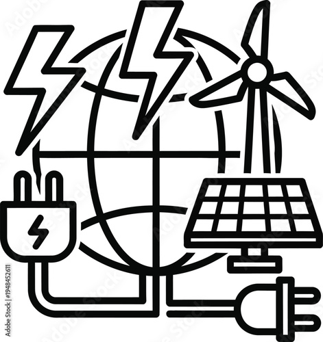 Renewable energy globe concept