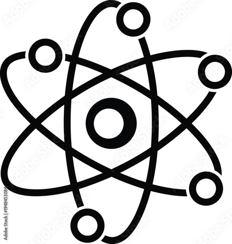 atom symbol, atomic structure, science icon
