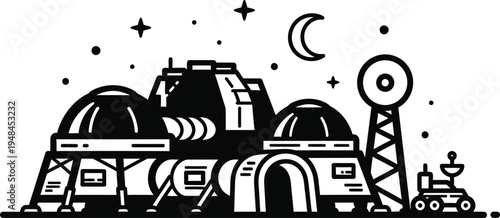 space station, futuristic building