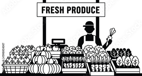 fresh produce stand with various fruits and vegetables