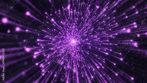 Abstract purple light burst with motion effect and dark background
