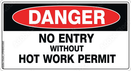 Warning sign posted on a construction site with a danger sign