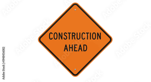 A construction sign indicating roadwork ahead on a highway