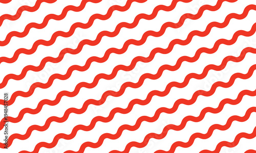 Vector Red Wavy Line On White Background