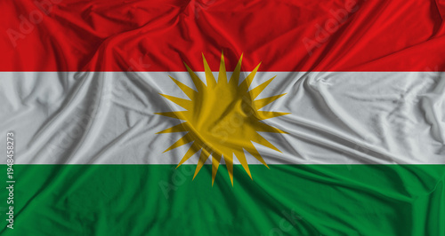 Bild auf Leinwand Kurdistan flag with fabric texture background