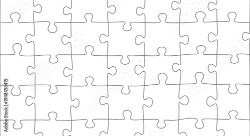 Blank jigsaw puzzle pieces forming a seamless white pattern, symbolizing strategy, problem-solving, and the connection required to complete any challenge or creative project