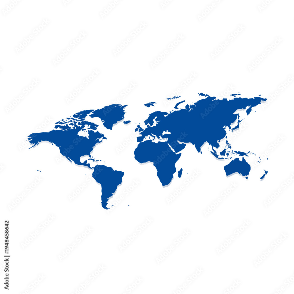 Fototapeta premium World Map Illustration Blue Globe Earth Continent Countries Geography Travel Education Global Atlas Vector Design Background