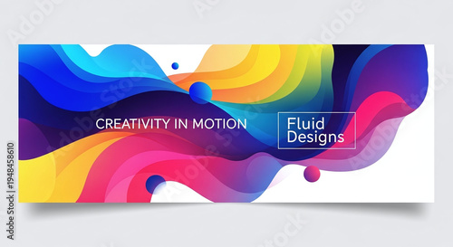 Wallpaper Mural Vibrant Abstract Fluid Waves Background with Gradient Colors and Creativity in Motion Text Torontodigital.ca