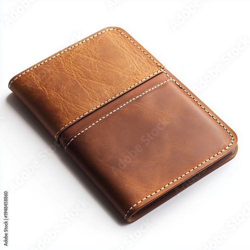 Brown Leather Wallet on a White Background for Display and Storage Purposes