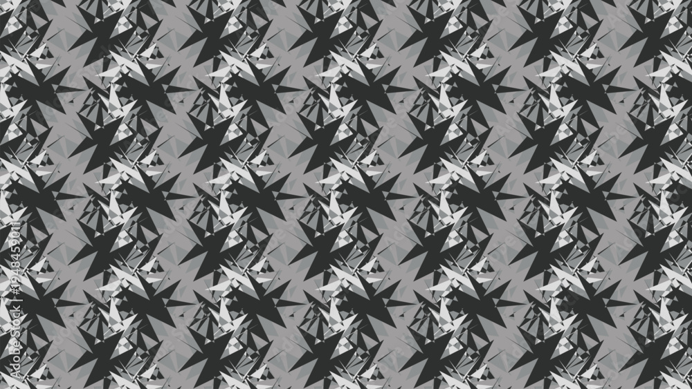 Fototapeta premium Abstract silver metallic crumpled foil texture with seamless lines forming a cold frosty gray background pattern