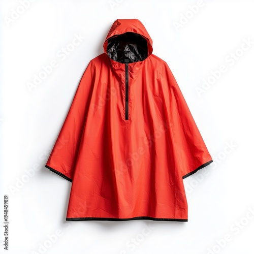 Rain Poncho on a Plain Background Showing Its Design and Color