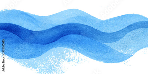 Abstract blue sea watercolor texture background with flowing ocean waves and soft turquoise liquid design.