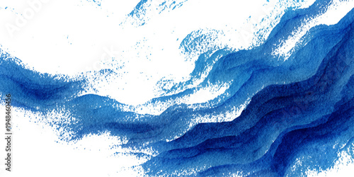 Abstract blue sea watercolor texture background with flowing ocean waves and soft turquoise liquid design.