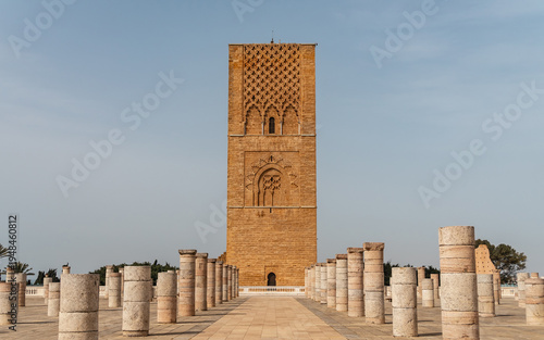 View of the Historic Hassan Tower in Rabat