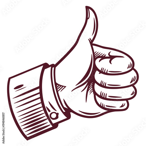 Thumbs up hand gesture approval agreement positive feedback