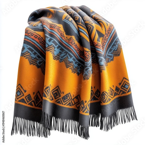 Colorful Blanket With Patterns Placed on a Flat Surface