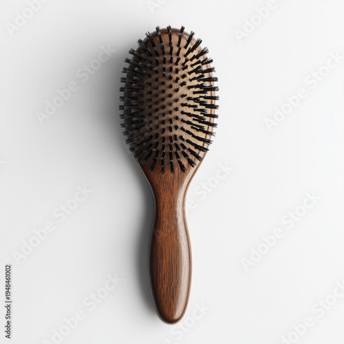 Hairbrush on Plain Background for Hair Care and Grooming