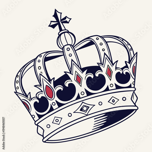 Colorful crown with jewels and decorative