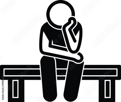 man sitting on bench thinking