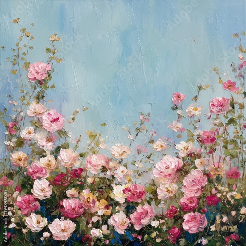 Bright Flowers Bloom Under a Clear Sky With a Touch of Spring in the Air and ...