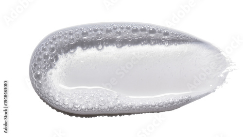 Tableau sur toile Translucent cosmetic foam smear with numerous delicate bubbles, isolated on a cl