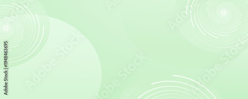 Minimalist soft Abstract Background in Gradient green and white Tones with Circles. Circle effect style geometric, abstract background.