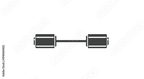Simple black and white dumbbell illustration.