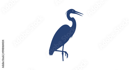 Blue Heron Standing on One Leg.