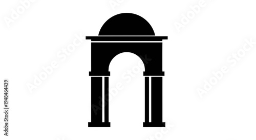 Simple Black Archway Icon Illustration Design.