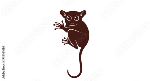 Brown Cartoon Mouse Standing on Hind Legs.