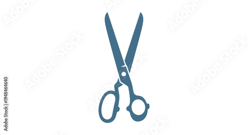 Blue Scissors with Open Blades.