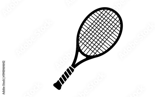 Tennis Racket Illustration on White Background.