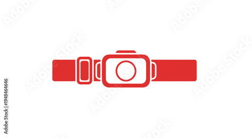 Red Fitness Tracker on Wristband.